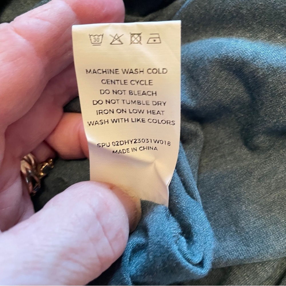 BloomChic Heathered Green Wrap Dress-Knots in front-Dome fastener-Size 22-26 NWT - Picture 9 of 11
